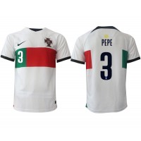 Camiseta Portugal Pepe #3 Segunda Equipación Replica Mundial 2022 mangas cortas